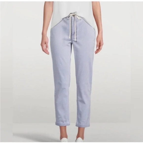 New Paige Christy Drawstring Waist Cropped Pants - Vintage Salt Blue 29 Casual - Picture 1 of 16